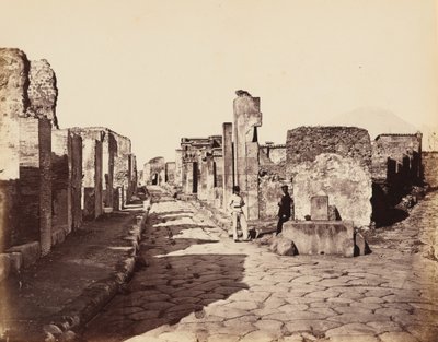 Strada di Sallustio, Pompeje (Ulice Sallustio, Pompeje),c. 1870 (foto) od Giorgio Sommer