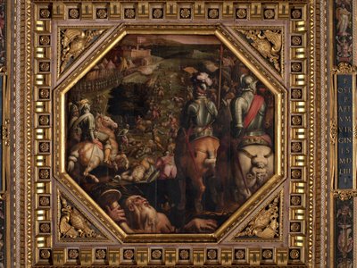 Bitva u Marciana v údolí Val di Chiana od Giorgio Vasari