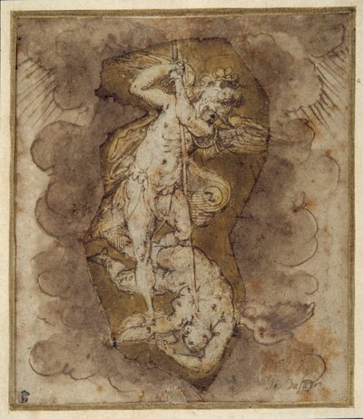 Kresba andělů na klenbě svatého Michala, asi 1511-74 (pero, tuš a wash) od Giorgio Vasari