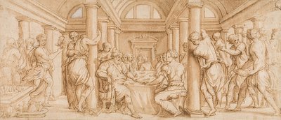Svatební hostina Ester a Ahasvera od Giorgio Vasari