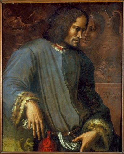 Laurent de Medici (1449 - 1492) (Laurent the Magnifico: Lorenzo the Magnifico). Obraz Giorgia Vasariho (1511 - 1574). Muzeum Uffizi. Florencie. od Giorgio Vasari