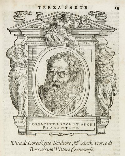 Milán, Biblioteca Braidense, Vite de piv excellent, Giorgio Vasari 1568, Lorenzo Lotti zvaný Il Lorenzetto od Giorgio Vasari