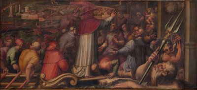 Papež Evžen IV. se vylodil v Leghornu, aby se uchýlil do Florencie, 1563-1565 od Giorgio Vasari