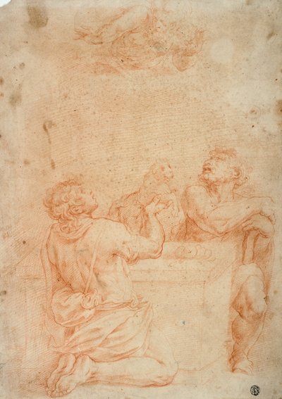 Oběť Kaina a Ábela, s Bohem Otcem nahoře od Giorgio Vasari