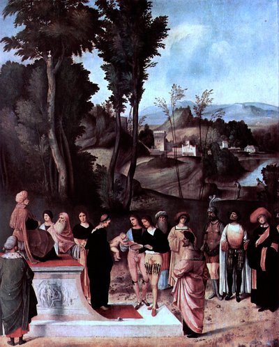 Čeština: Mojžíš prochází zkouškou ohněm od Giorgione