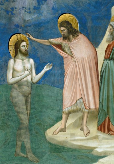 Křest Krista, Detail ze života a umučení Krista, od Giotta od Giotto (c.1266-1337)