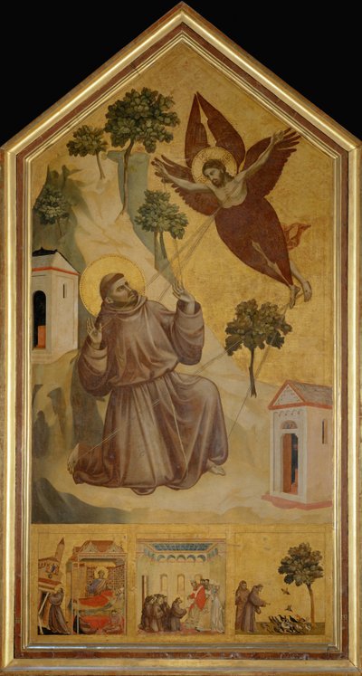 Svatý František z Assisi přijímá stigmata. i€ la predelle: Le songe d