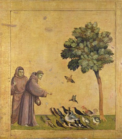 Svatý František z Assisi káže ptákům (olej na desce) od Giotto (c.1266 1337)