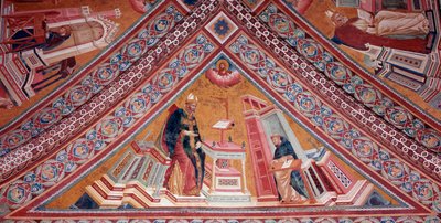 Doktoři církve: Svatý Augustin z Hrocha (freska od Giotto (c.1266 1337)
