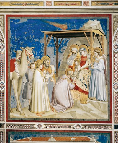 Klanění tří králů v kapli Scrovegni v Padově od Giotto (c.1266-1337)