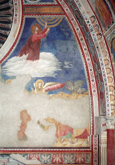 Historie Nového zákona: Nanebevstoupení Krista - Freska od Giotto (c.1266-1337)