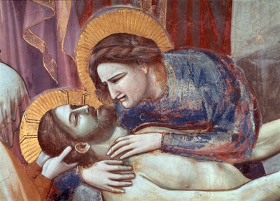 Oplakávání Krista, detail panny (Freska od Giotto (c.1266-1337)