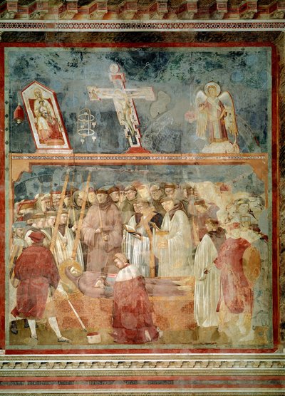 Život svatého Františka z Assisi: Ověřování stigmat (sv. Jeroným zkoumá stigmata - Freska od Giotto (c.1266-1337)