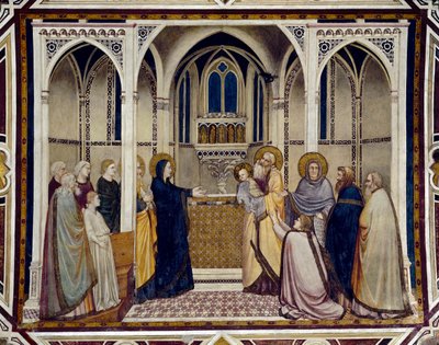 Prezentace v chrámu (freska od Giotto (c.1266-1337)