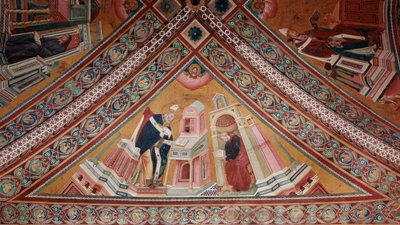 Doktoři církve: Svatý Ambrož (freska od Giotto (c.1266 1337)