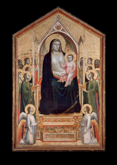 Panna ve majestátu, obklopená svatými (tempera na dřevě, kolem 1310) od Giotto (c.1266-1337)