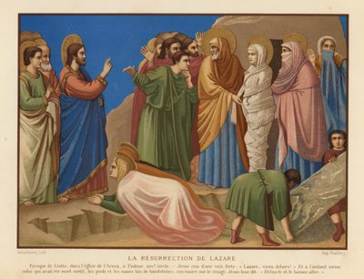 Vzkříšení Lazara (chromolitho) od Giotto di Bondone (after)