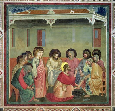 Christ Washing the Disciples Feet, c.1305 (po restaurování) (viz také 65194) od Giotto di Bondone