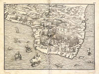 Mapa Brazílie od Giovan Battista Ramusio