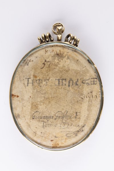 Reverzní strana portrétu Zaga Krista (Ṣägga Krǝstos) od Giovanna Garzoni