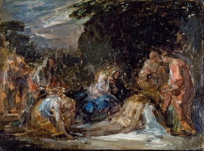 Depozice, Giovanni Carnovali zvaný Piccio (1804-1873), olej na desce, 21x29 cm od Giovanni Carnovali