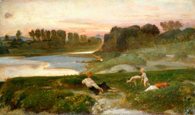 Večerní čas na farmě, Giovanni, známý jako Nino Costa (1826-1903). od Giovanni Costa