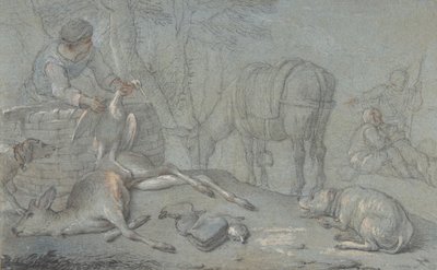 Lovci s mrtvou zvěří v krajině, 1600-1800. od Giovanni Agostino Cassana