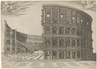 Řez a výška Kolosea v Římě, 1581. od Giovanni Ambrogio Brambilla