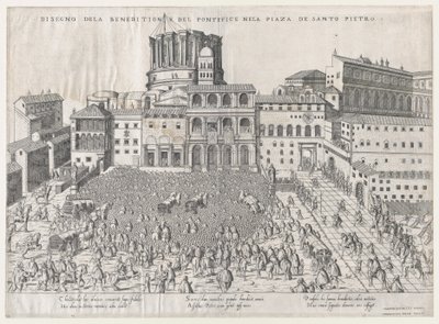 Zrcadlo římské velkoleposti: Papežské požehnání, konec 16. stol., konec 16. stol. od Giovanni Ambrogio Brambilla