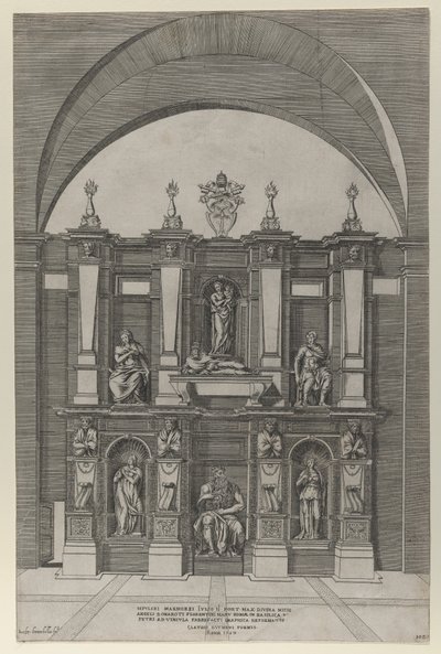 Zrcadlo římské velkoleposti: Hrob Julia II., 1582., 1582. od Giovanni Ambrogio Brambilla