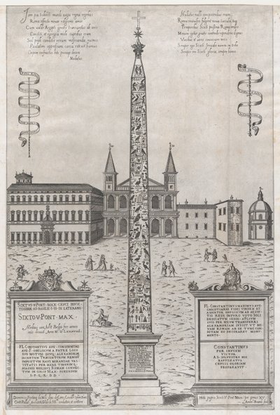 Zrcadlo římské velkoleposti: Egyptský obelisk Konstantina, 1589., 1589. od Giovanni Ambrogio Brambilla
