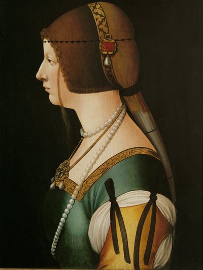 Bianca Maria Sforza, císařovna, druhá manželka císaře Maxmiliána I. (malba na dřevě) od Giovanni Ambrogio de Predis