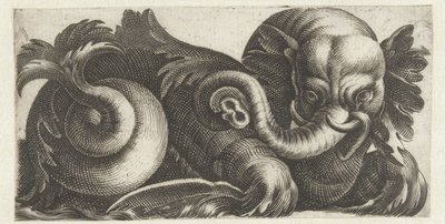 Mořský slon s listy ušima Frísové s mořskými příšerami (název série) od Giovanni Andrea Maglioli