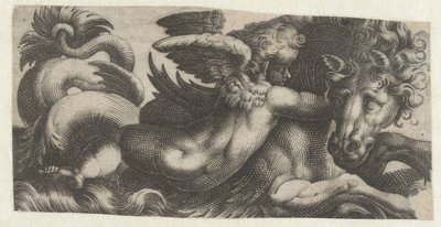 Mořský koník s puttem kolem krku Frísové s mořskými příšerami (název série) od Giovanni Andrea Maglioli