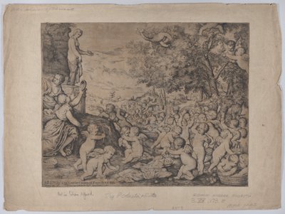 Putti před sochou Venuše, po Tizianovi, 1636. od Giovanni Andrea Podesta