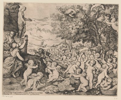Uctívání Venuše putti od Giovanni Andrea Podesta