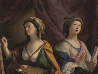 Alegorie malby a hudby (olej na plátně) od Giovanni Andrea Sirani