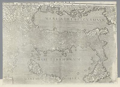 Mapa Itálie od Giovanni Andrea Vavassore
