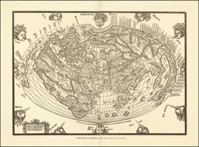 Mapa světa z roku 1540, Giovanni Andrea Vavassore od Giovanni Andrea Vavassori