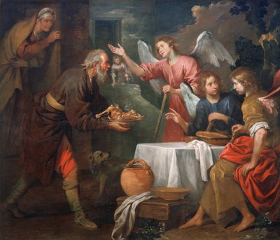 Abraham a tři andělé od Giovanni Andrea di Ferrari
