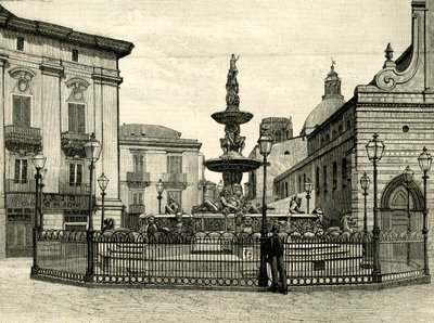 Fontána Orion, Giovanni Angelo Montorsoli (cca 1506-1563), Piazza Duomo, Messina, Sicílie, Itálie od Giovanni Angelo Montorsoli