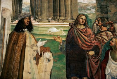 Benedikt opravuje dřevěné koryto, Život svatého Benedikta da Nurcia od Giovanni Antonio Bazzi Sodoma