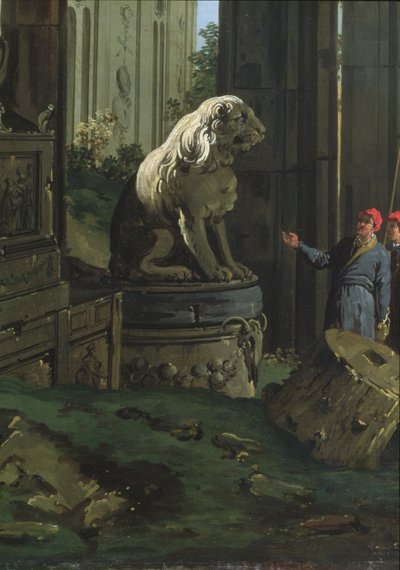 Detail "Capriccio s motivy z Padovy", kolem 1756 od Giovanni Antonio Canal