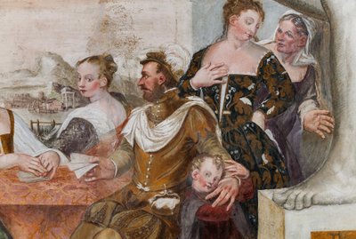 Karetní hra, Main Hall, c.1570 (freska) od Giovanni Antonio Fasolo