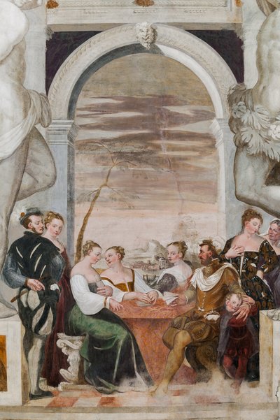 Karetní hra, Main Hall, c.1570 (freska) od Giovanni Antonio Fasolo