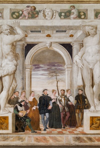 Pozvánka do tance, hlavní sál, cca 1570 (freska) od Giovanni Antonio Fasolo