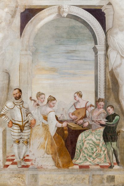 Koncert, hlavní sál, c.1570 (freska) od Giovanni Antonio Fasolo