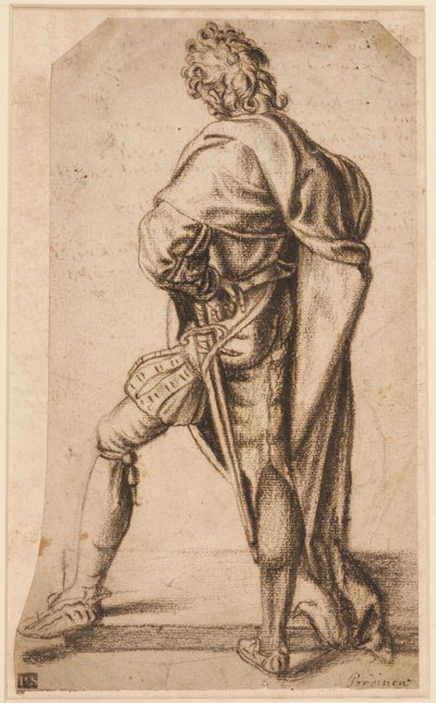 Muž stojící při pohledu zezadu od Giovanni Antonio Pordenone