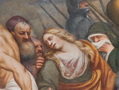 Centrální loď, druhé jižní pole, Ježíš spadá pod kříž, Il Pordenone od Giovanni Antonio Pordenone