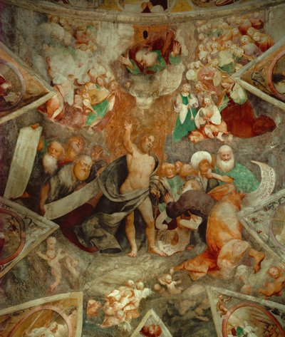 Kristus Soudce vítá svatého Petra v nebi od Giovanni Antonio Pordenone